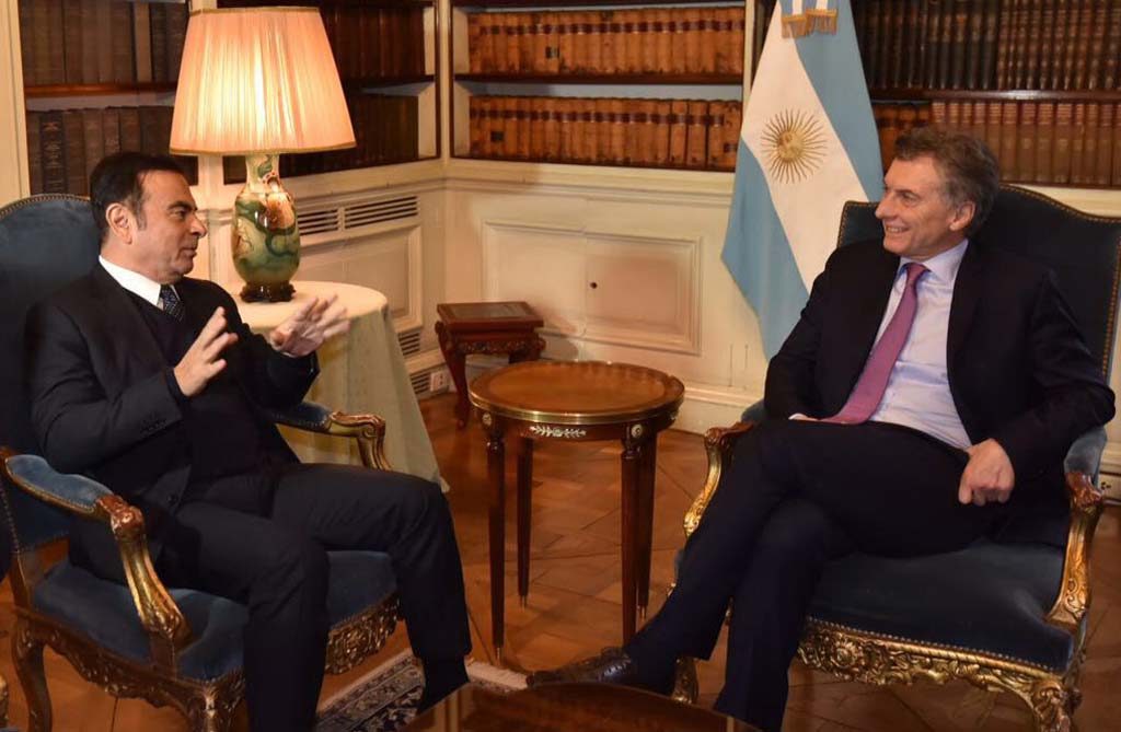 Mauricio Macri con Carlos Ghosn