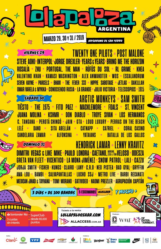 Line up Lollapalooza Argentina 2019